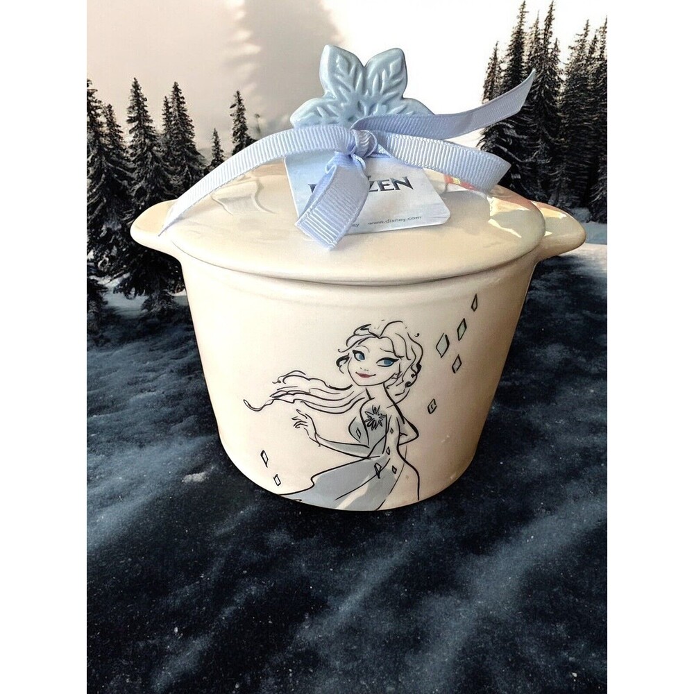 Rae Dunn Baking Dish Disney Frozen Elsa Snowflake Lid Top Canister Bakeware NEW